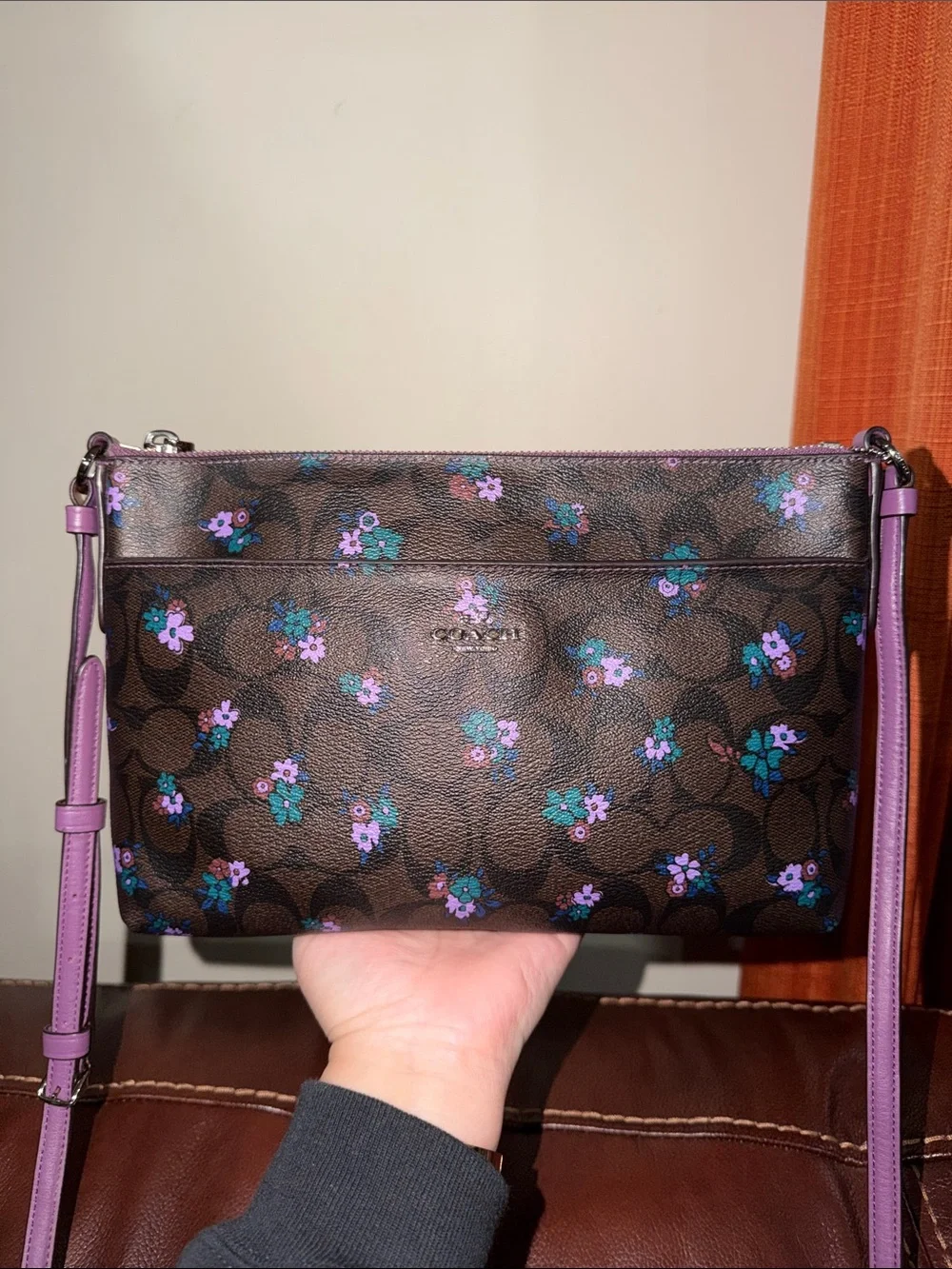 ‼️Coach C Ranch Floral Crossbody Bag With Leather Pouch Clutch - Picture 6 of 15